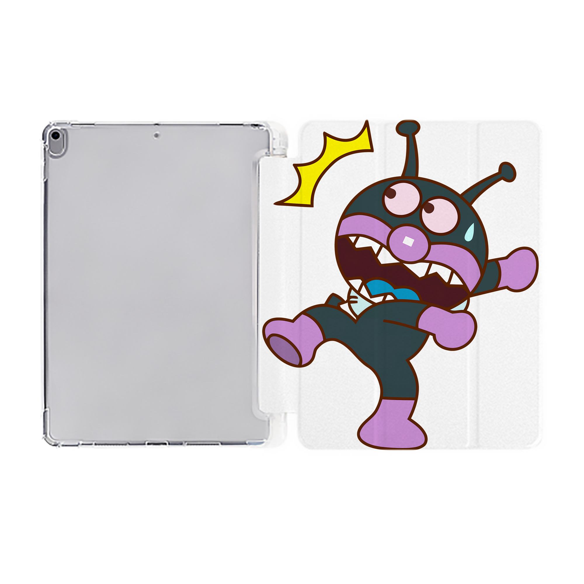 （画像用） アンパンマン Anpanman IPad ケース ペン収納付き 三つ折りスタンド PUレザー×シリコン 対応機種9.5/10.5/10.9インチ